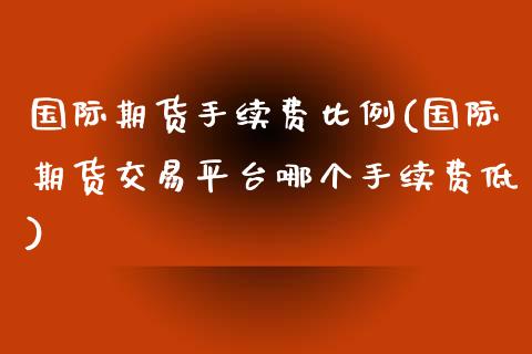 国际期货手续费比例(国际期货交易平台哪个手续费低)