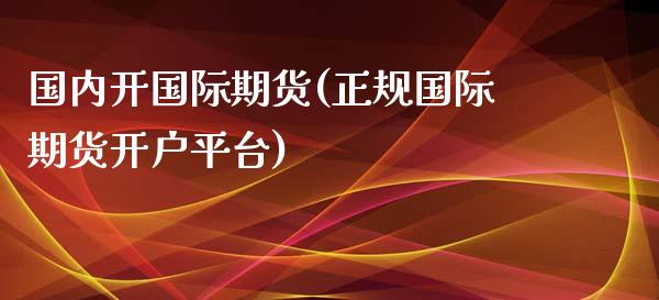 国内开国际期货(正规国际期货开户平台)