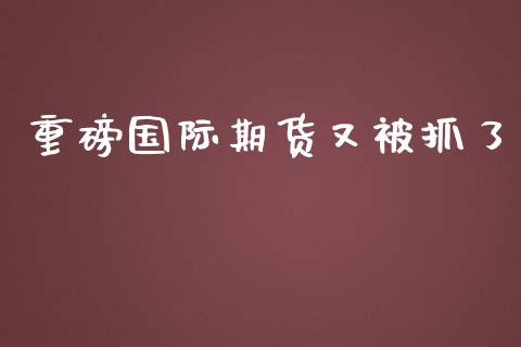 重磅国际期货又被抓了