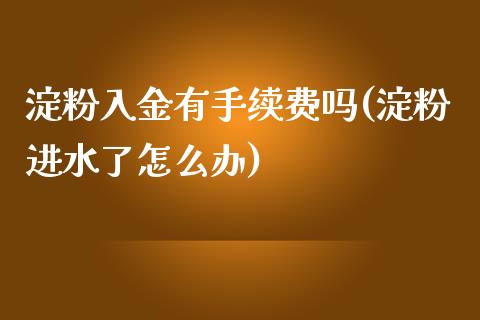 淀粉入金有手续费吗(淀粉进水了怎么办)