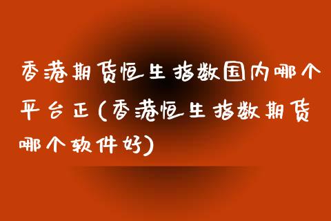 香港期货恒生指数国内哪个平台正(香港恒生指数期货哪个软件好)