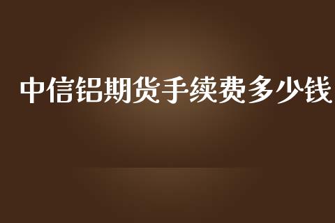 中信铝期货手续费多少钱