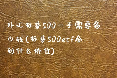 外汇标普500一手需要多少钱(标普500etf会到什么价位)