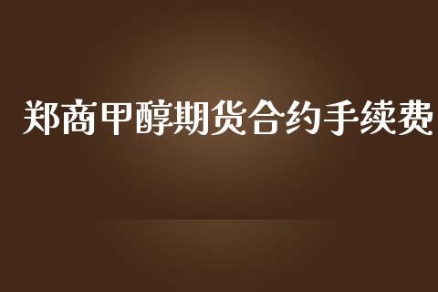 郑商甲醇期货合约手续费