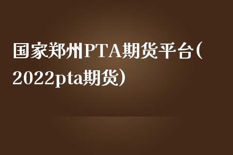 国家郑州PTA期货平台(2022pta期货)