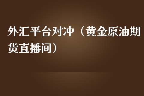 外汇平台对冲（黄金原油期货直播间）