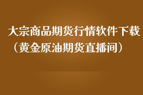 大宗商品期货行情软件下载（黄金原油期货直播间）