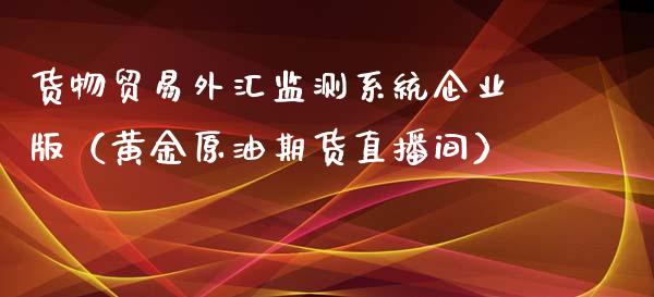 货物贸易外汇监测系统企业版（黄金原油期货直播间）