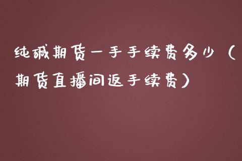 纯碱期货一手手续费多少（期货直播间返手续费）