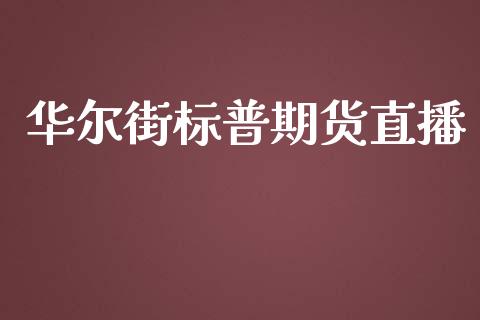 华尔街标普期货直播